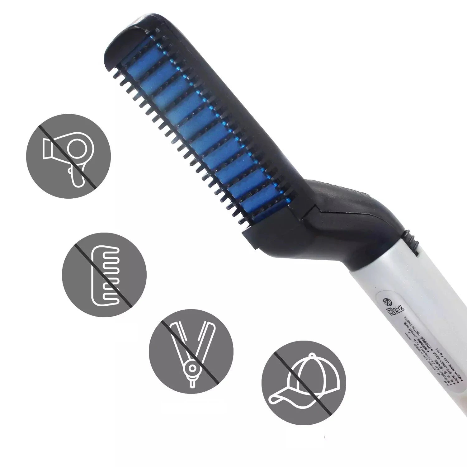 (image for) Multi-functional Electric Hair Comb Brush Beard Hair Straightener Heat Styler for Men Beard Straightening Comb Hair